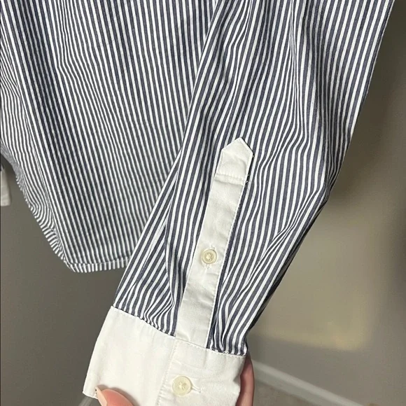 J. Crew Black and White Striped Button Down Shirt - Picture 4 of 5